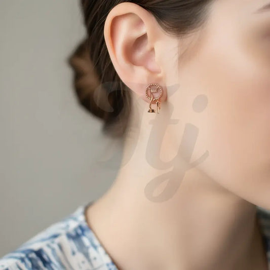 Patriotism Gold Earrings
