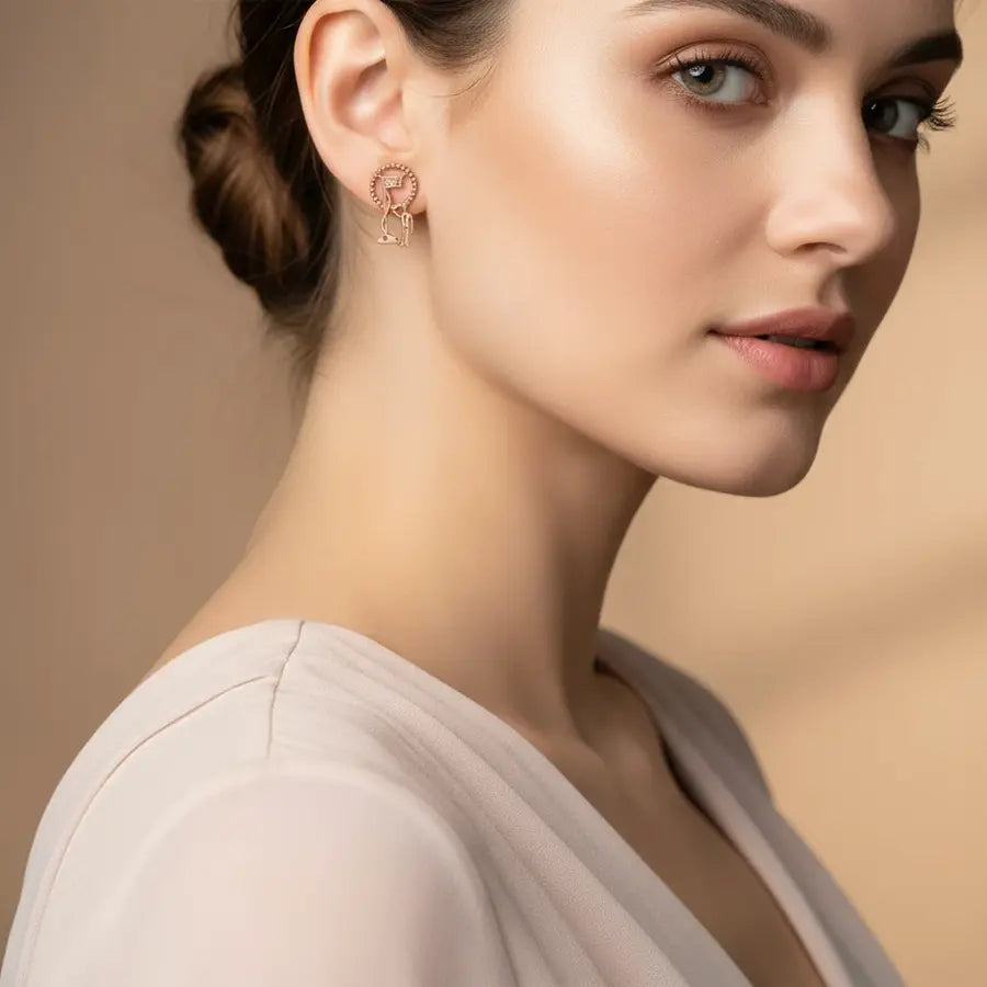 Patriotism Gold Earrings