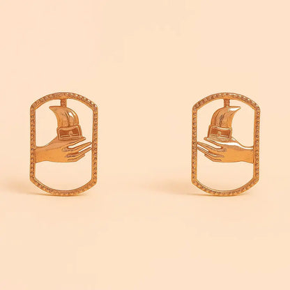 Lamp Gold Earrings