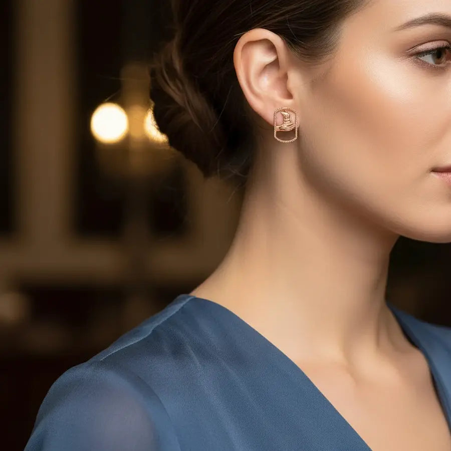 Lamp Gold Earrings