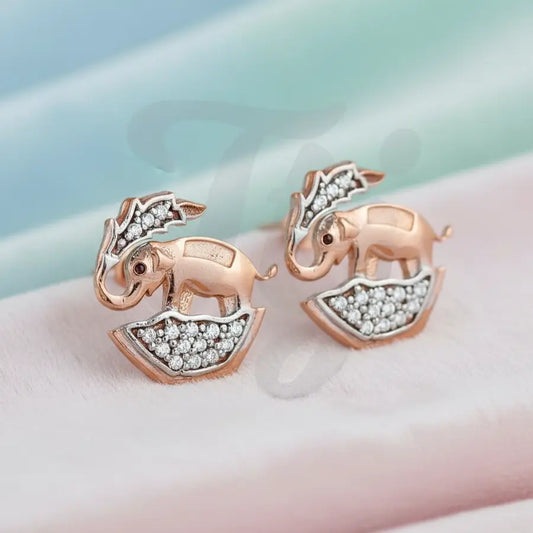 Elephant trunk curled Gold Earrings