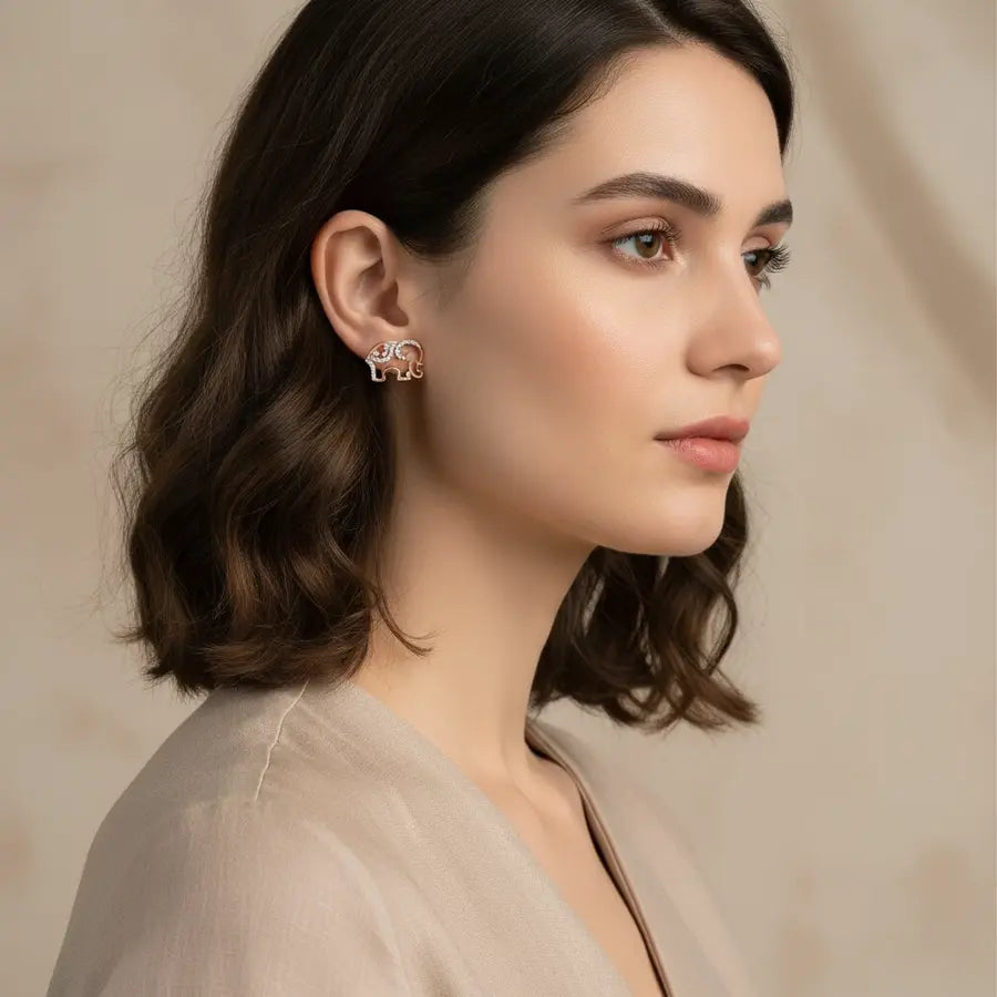 Elephant Gold Earrings