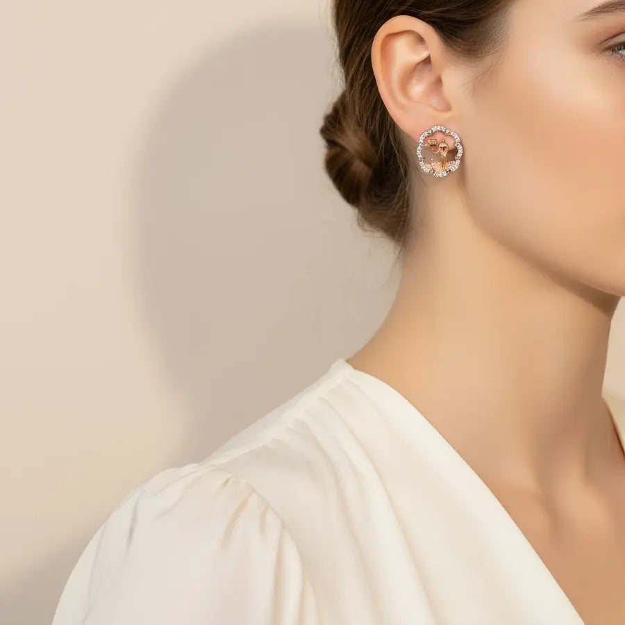 Traffic Signal Gold Earrings