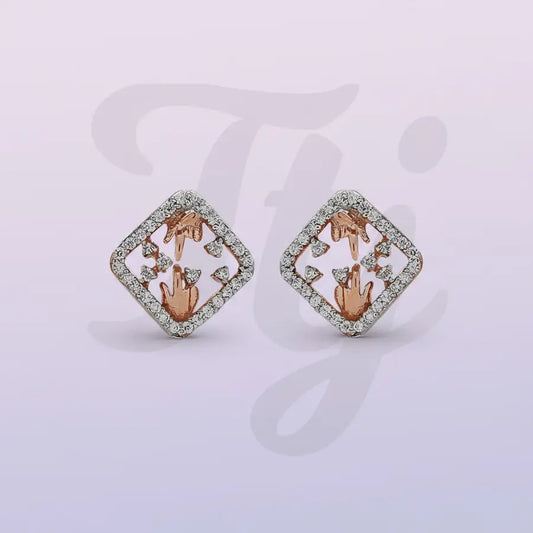 Pointing Hands Duo Gold Earrings