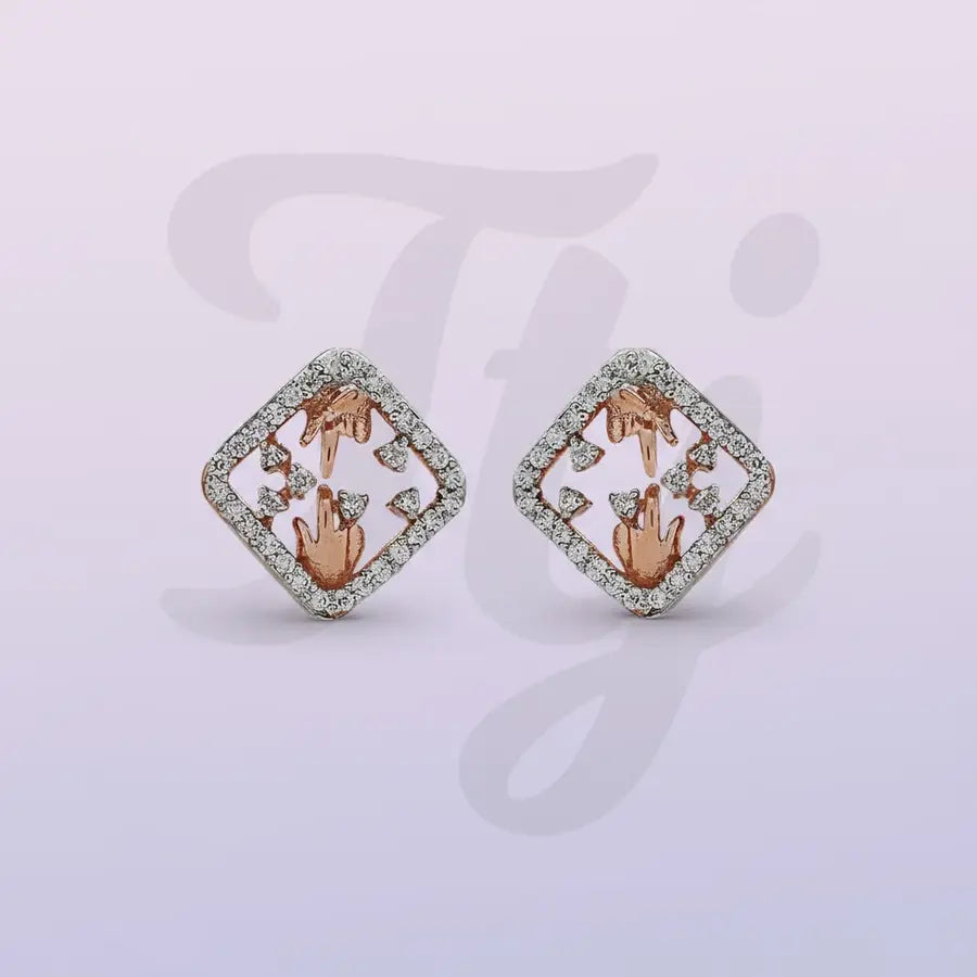 Pointing Hands Duo Gold Earrings