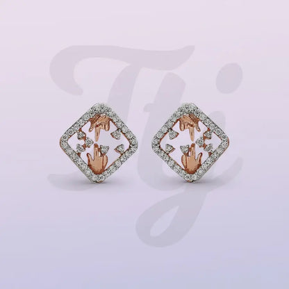 Pointing Hands Duo Gold Earrings