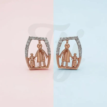 Parent & Child Gold Earrings