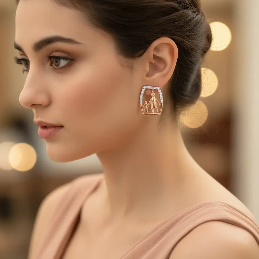 Parent & Child Gold Earrings