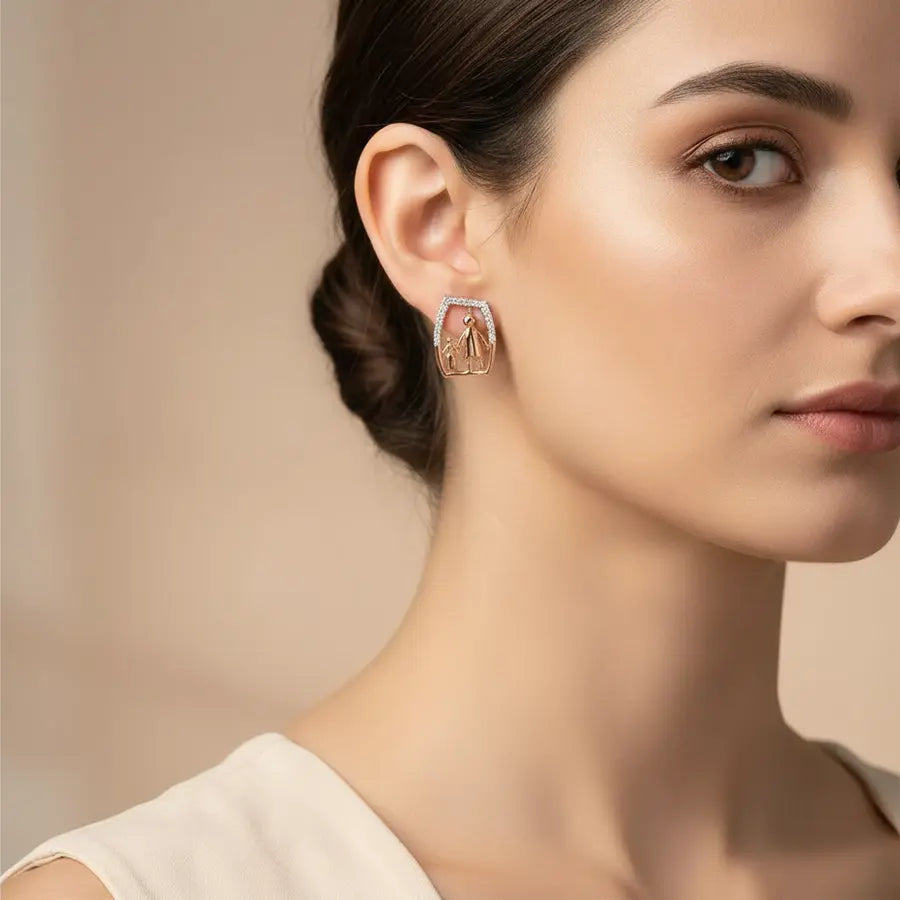 Parent & Child Gold Earrings