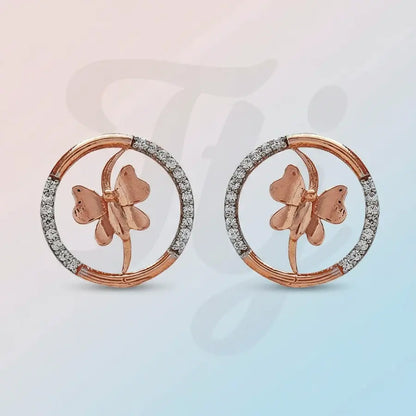 Circle Butterfly Gold Earrings