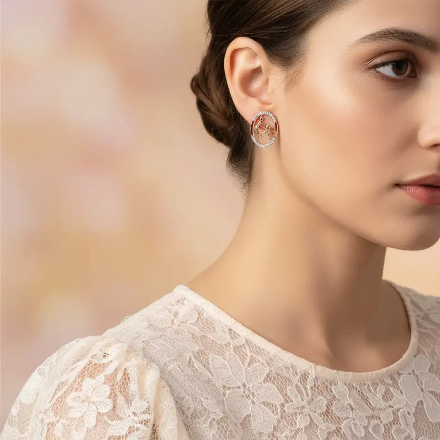Blessings Pose Gold Earrings