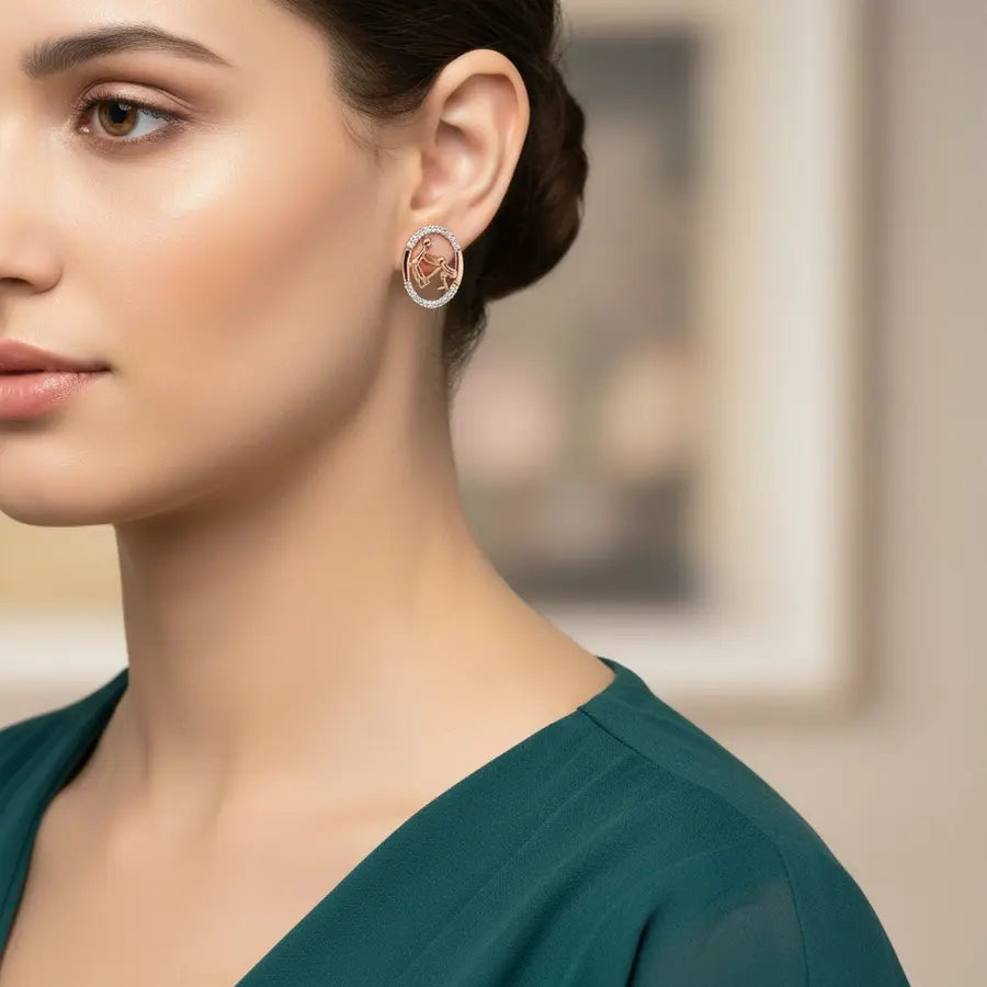 Blessings Pose Gold Earrings