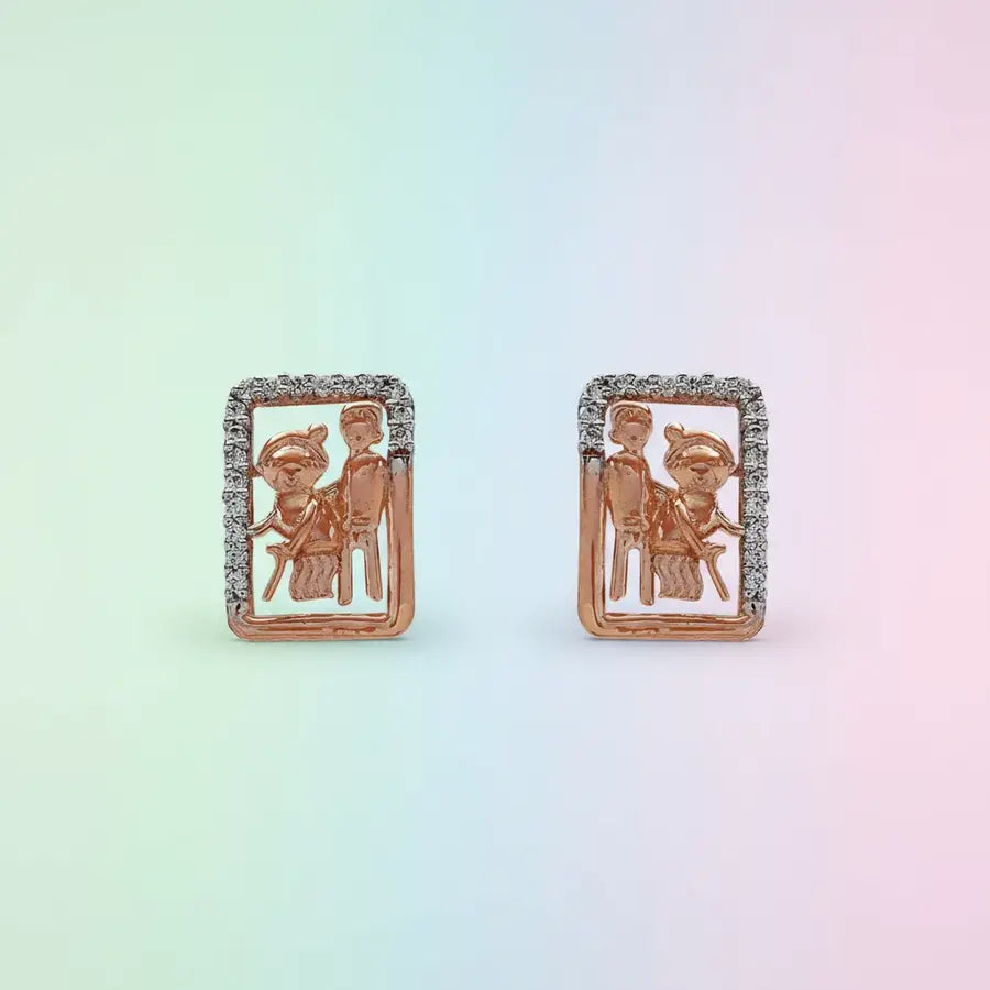 Helping Grandma Gold Earrings