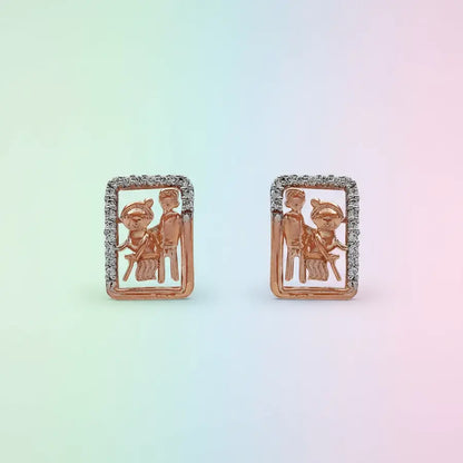 Helping Grandma Gold Earrings