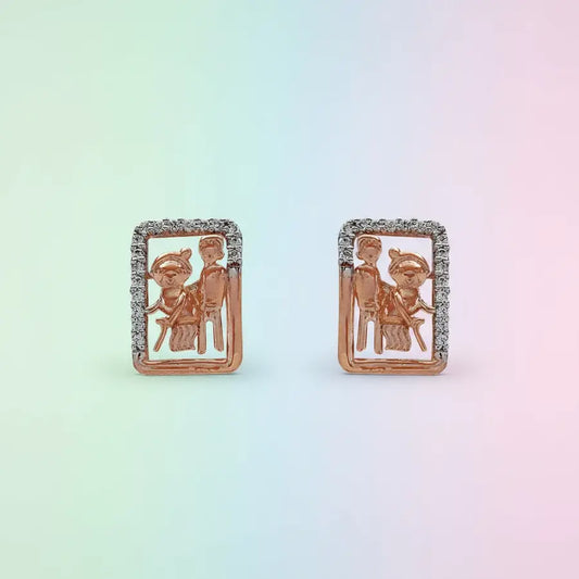 Helping Grandma Gold Earrings