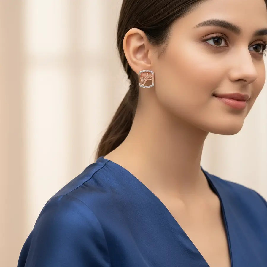 Helping Hand Gold Earrings