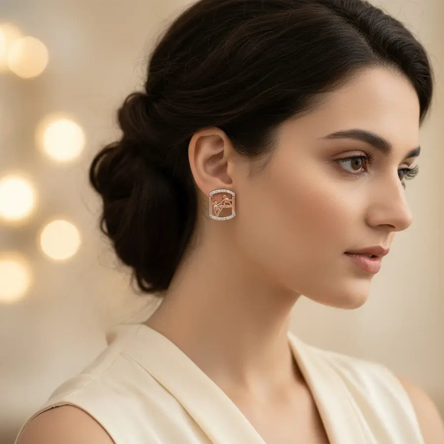 Helping Hand Gold Earrings