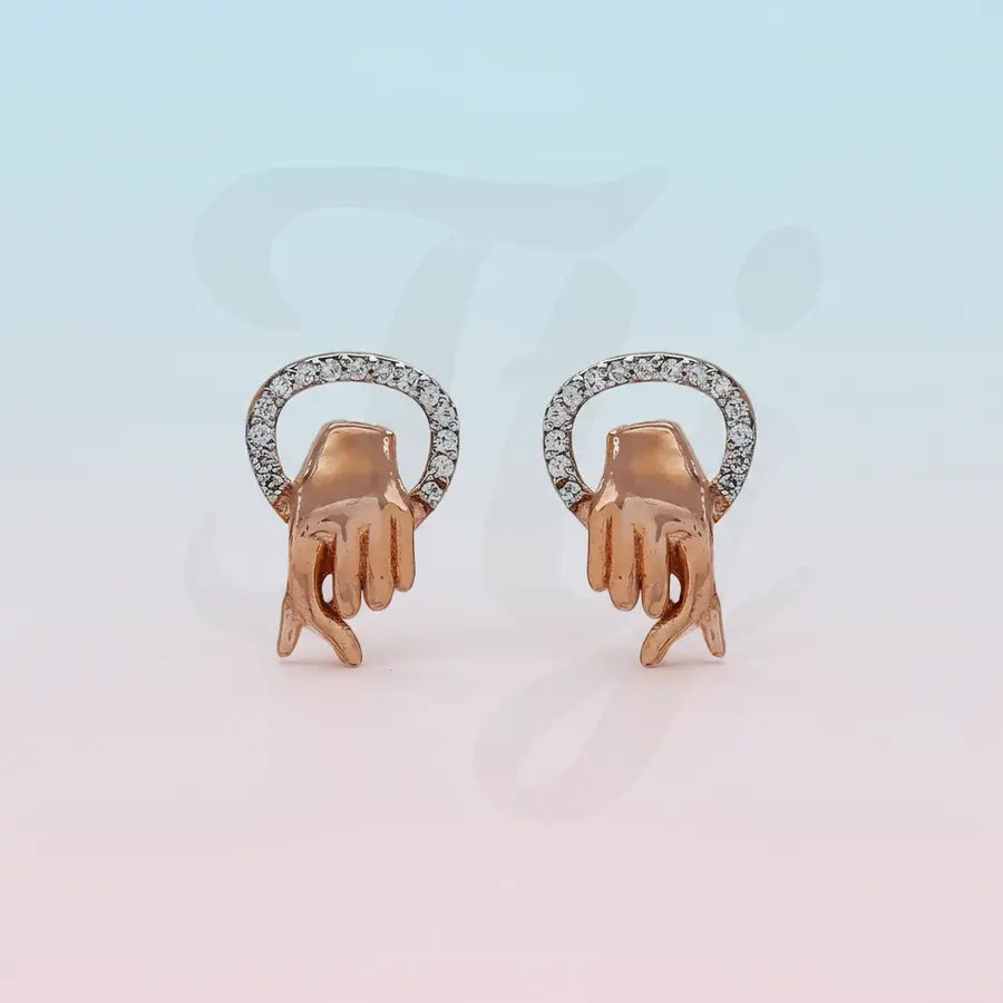 Finger Heart Gold Earrings
