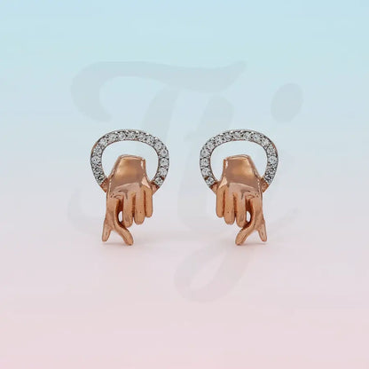 Finger Heart Gold Earrings