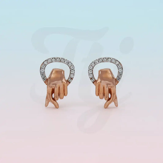 Finger Heart Gold Earrings