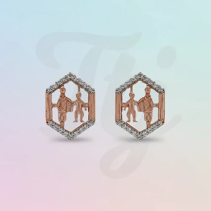 Walking Duo Gold Earrings