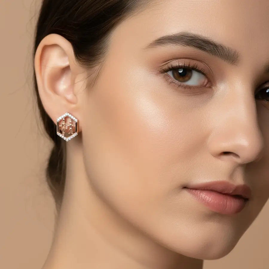 Walking Duo Gold Earrings