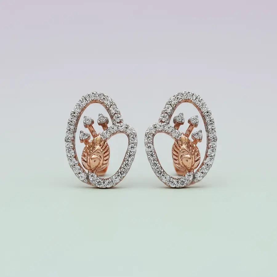 Peacock Love Gold Earrings