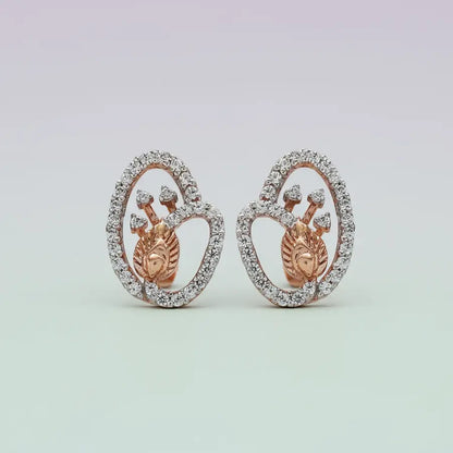 Peacock Love Gold Earrings