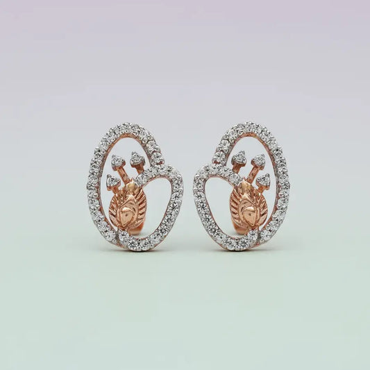 Peacock Love Gold Earrings
