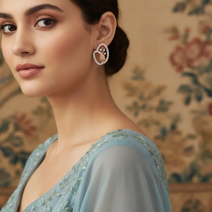 Peacock Love Gold Earrings