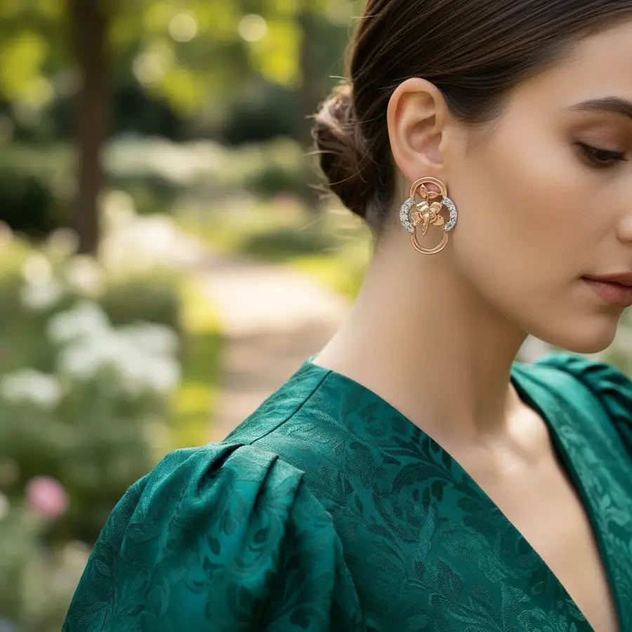 Classic Flower Gold Earrings