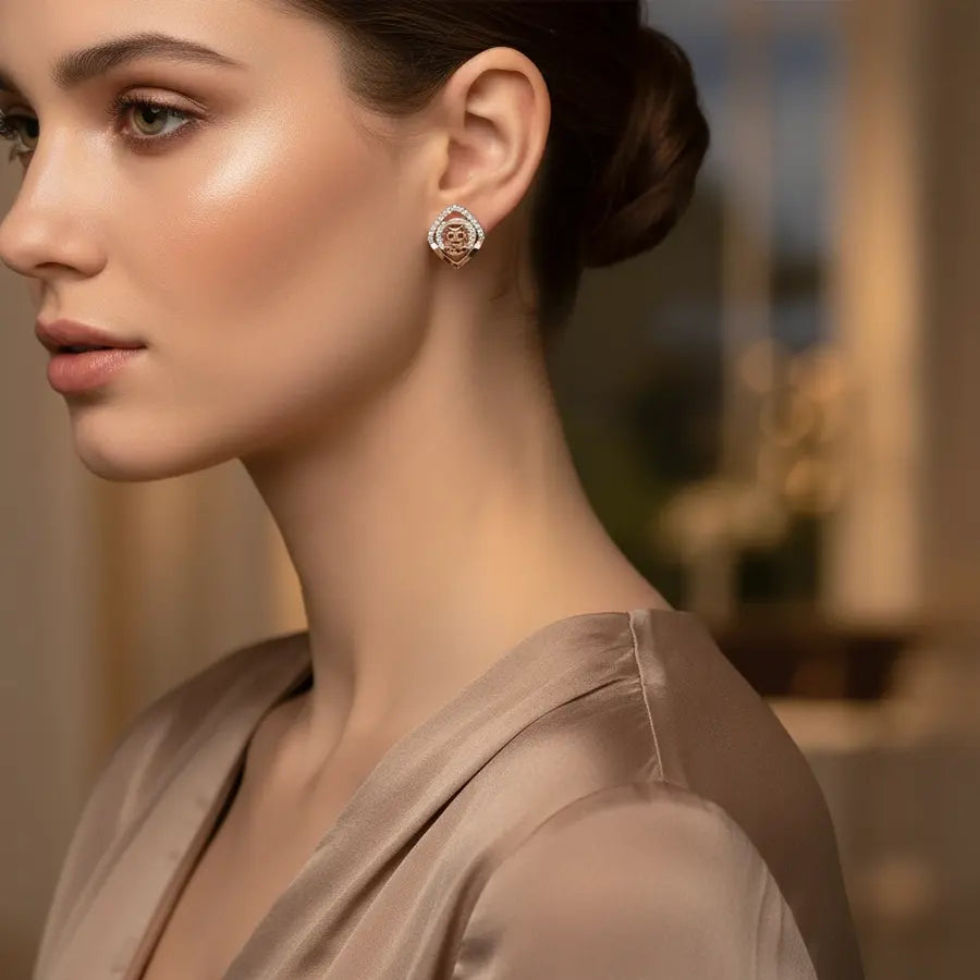 Doubtful Smiley Gold Earrings