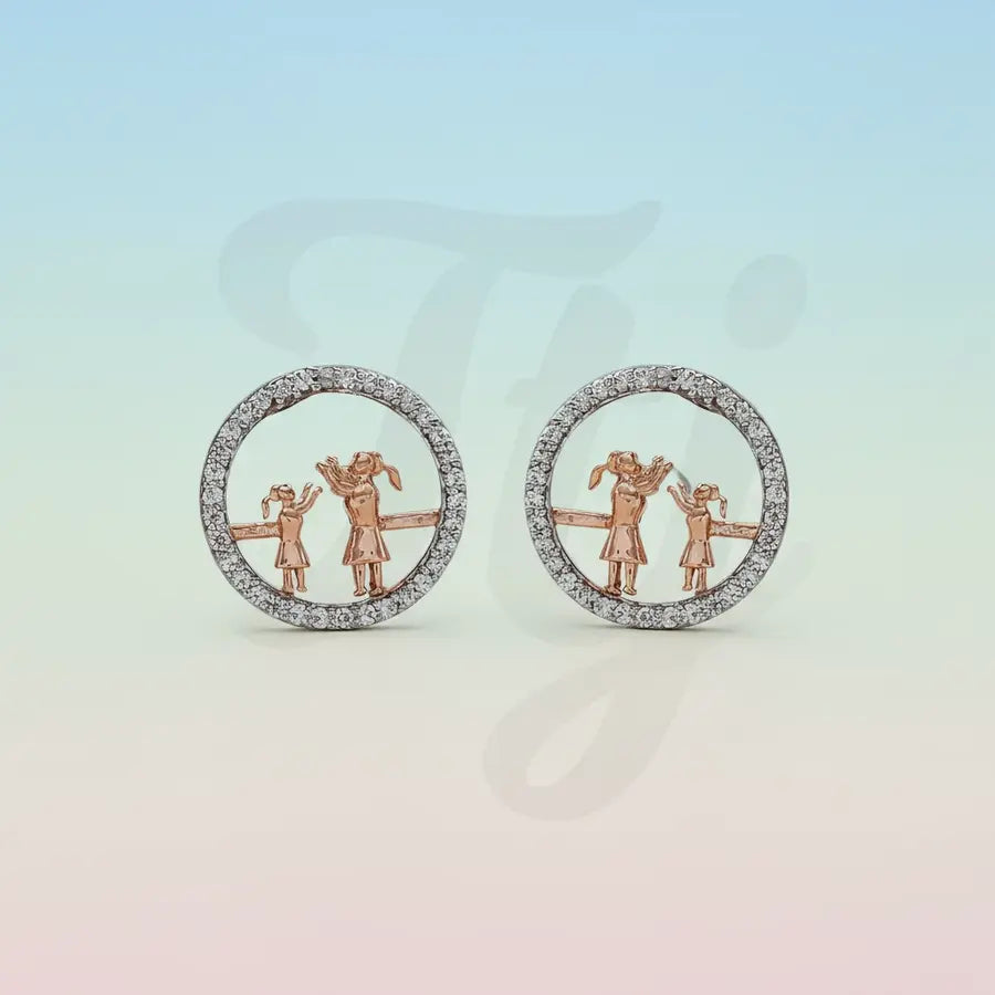 Mom & Daughter Gold Earrings