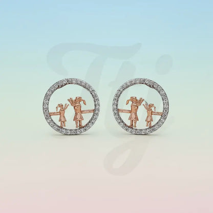 Mom & Daughter Gold Earrings