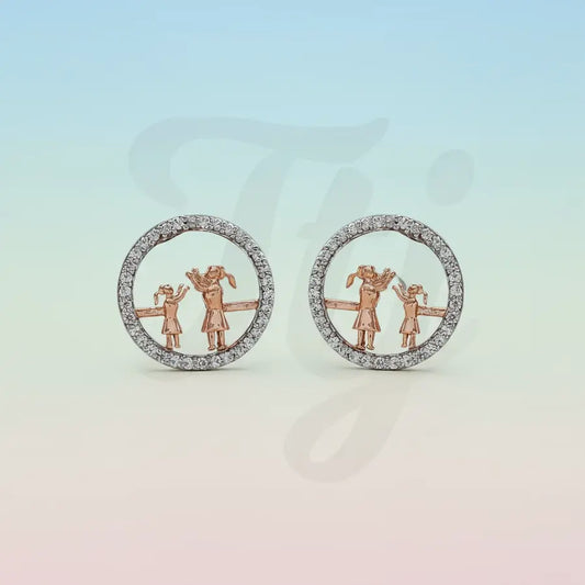Mom & Daughter Gold Earrings