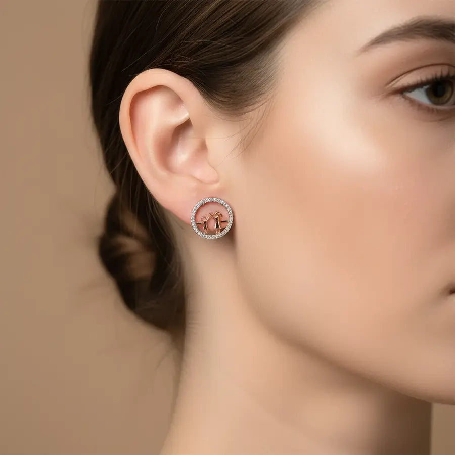 Mom & Daughter Gold Earrings