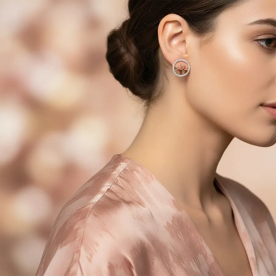 Mom & Daughter Gold Earrings