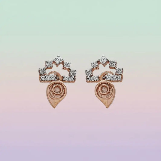 Upside Feather Gold Earrings