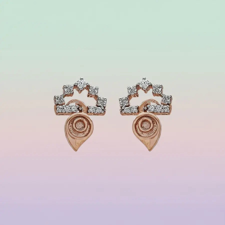Upside Feather Gold Earrings