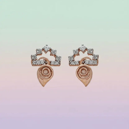 Upside Feather Gold Earrings