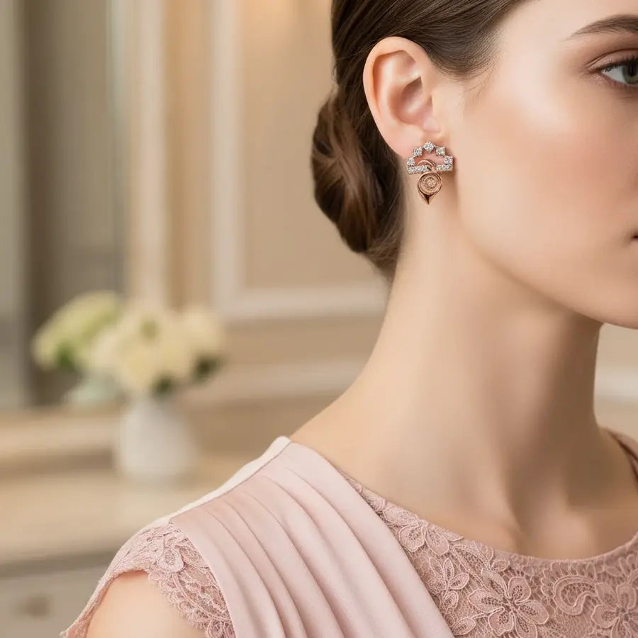 Upside Feather Gold Earrings
