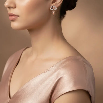 Upside Feather Gold Earrings