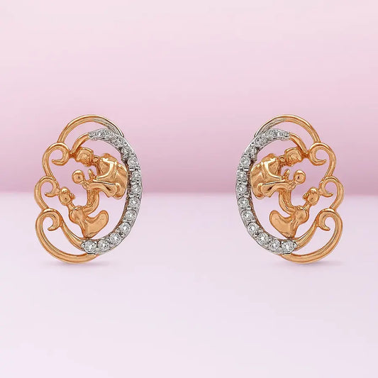 Family Trio Gold Earrings