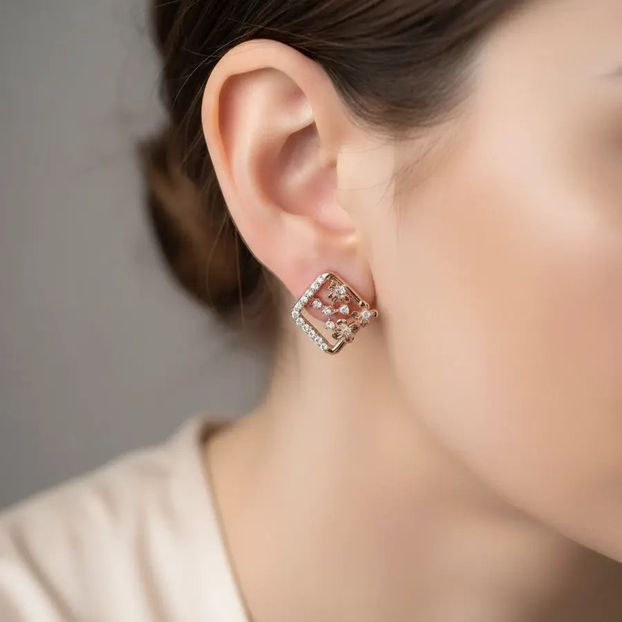Floral Gold Earrings