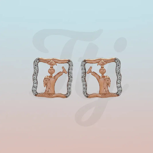 Cleaning Man Gold Earrings