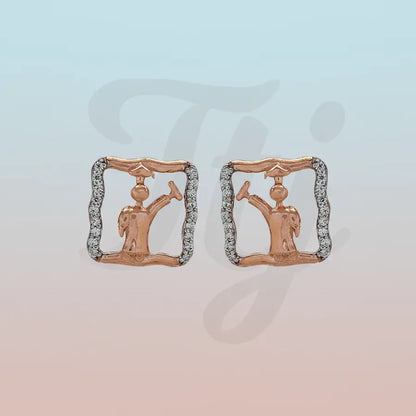 Cleaning Man Gold Earrings
