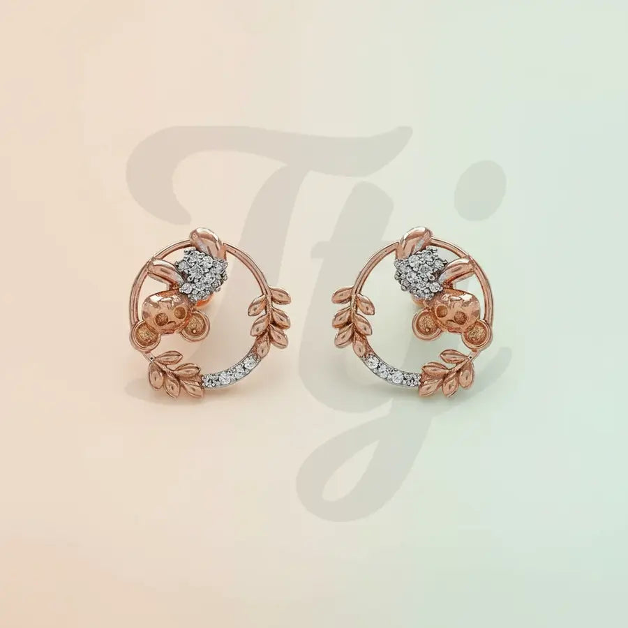 Koala & Leaves Gold Earrings