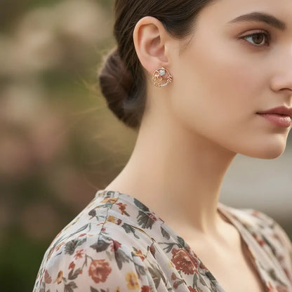 Koala & Leaves Gold Earrings