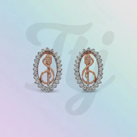 Mic & Music Note Gold Earrings
