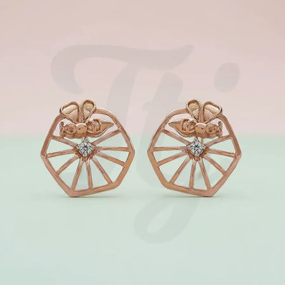 Bee & Flower Gold Earrings